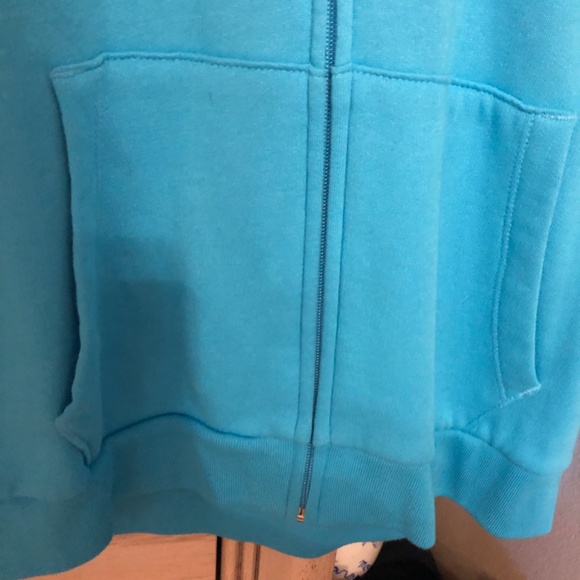 Pink by Victoria’s Secret- Teal Hoodie with Zip Front - Picture 2 of 7